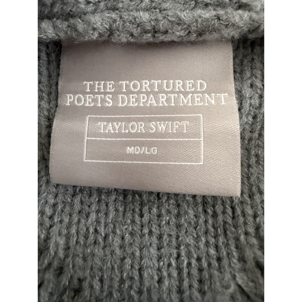 Taylor Swift The Tortured Poets Department Gray Button Down Cardigan Size M/L - Picture 12 of 13